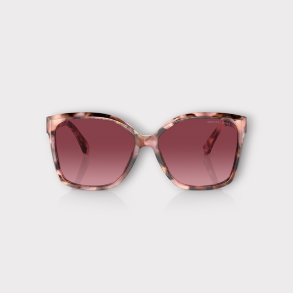 Michael Kors MK2201 Womens Sunglasses Pink Tortoise Frame & Burgundy Lens 58mm